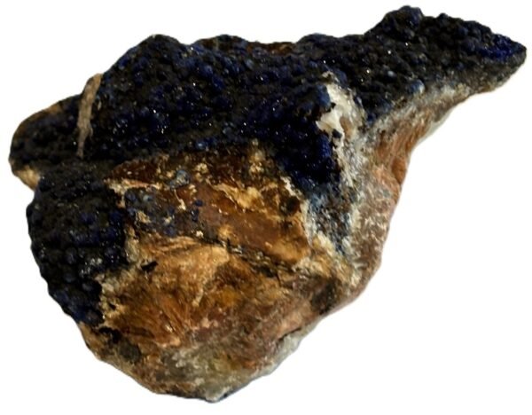 Natural azurite malachite freeform specimen 3 sians emporium Raw azurite and malachite freeform mineral specimen with deep blue crystalline crust on natural matrix